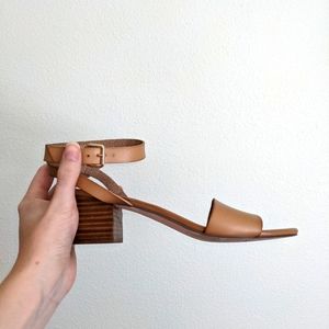 J Crew Tan Ankle Strap Block Heel - 8.5